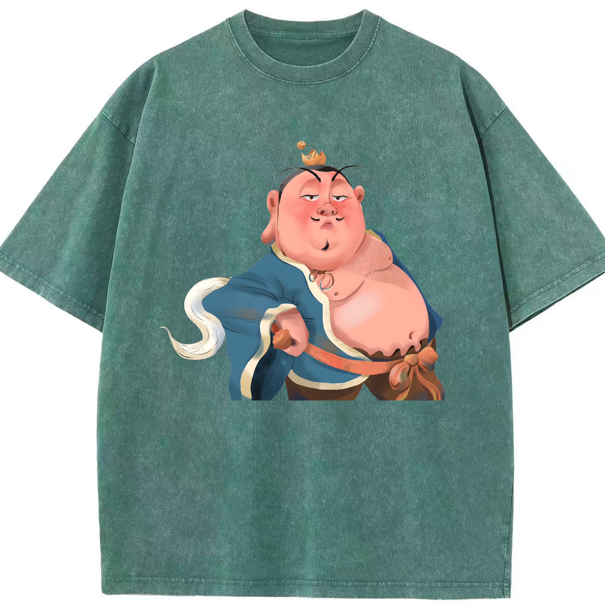 （画像用） Ne Zha 2 ナタ 魔童の大暴れ 綿100% ヴィンテージ風 半袖Tシャツ（フロントプリント）